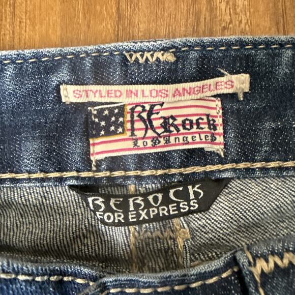 Be Rocks For Express Women's Blue Jeans Skinny Double Stitched Sz 2R - Picture 3 of 9